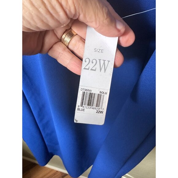 NWT Donna Morgan Plus Size Crew Neck Mini Dress with Elbow Flutter Sleeves 22W - Picture 5 of 7